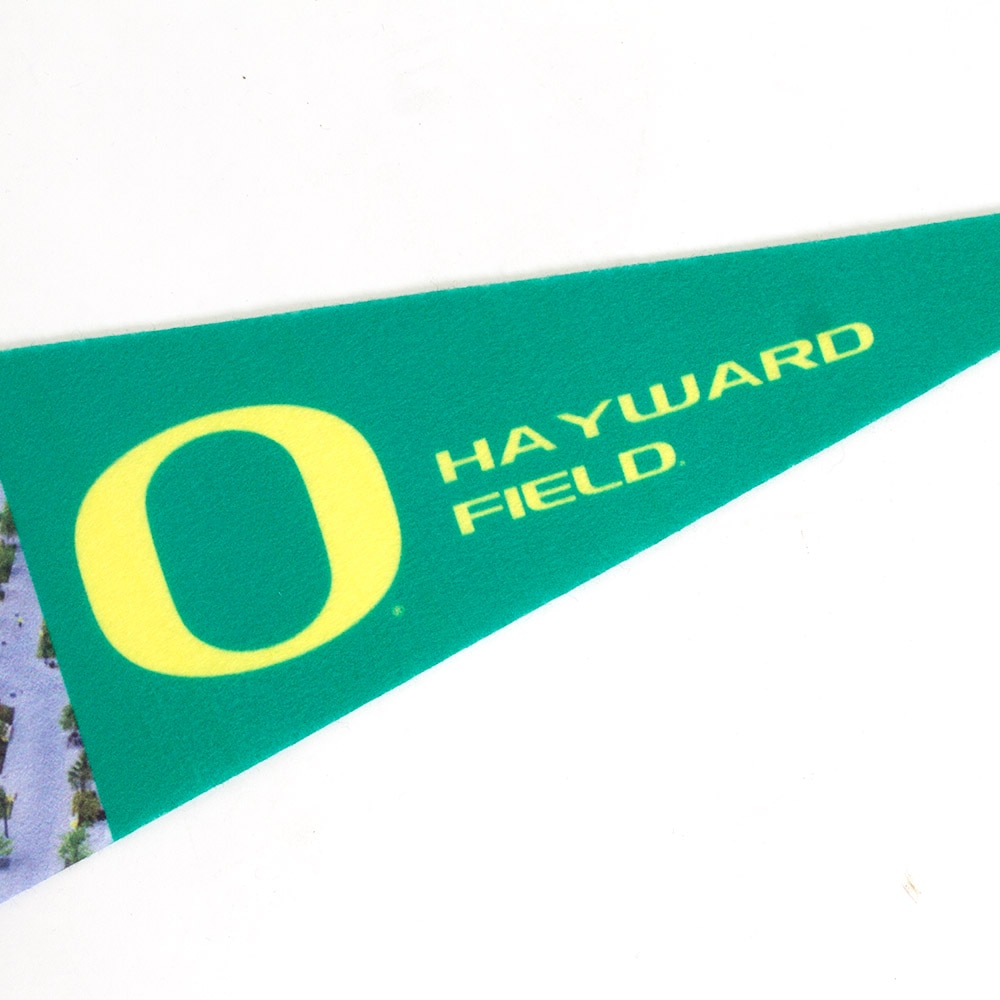 Hayward Field, Neil, Green, Pennants, Home & Auto, Track & Field, Felt, Classic Oregon O logo, 588515